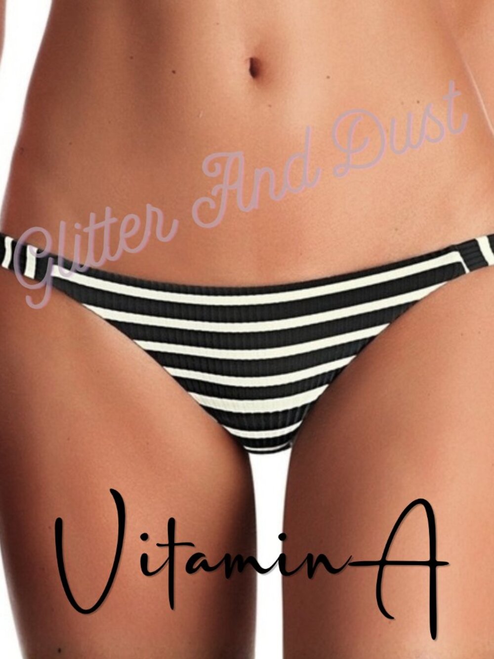 Vitamin A Carmen Marin Striped Bikini Bottoms